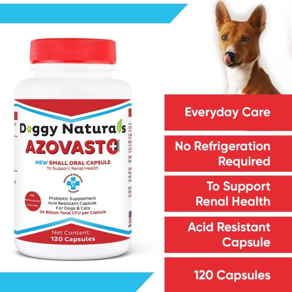 Azovast Plus Kidney Health Supplement for Dogs & Cats, 240ct - NO Refrigeration Required - Help Support Kidney Function & Manage Renal Toxins - Renal Care Supplement Capsule(U.S.A) (240 Caps) - Image 5