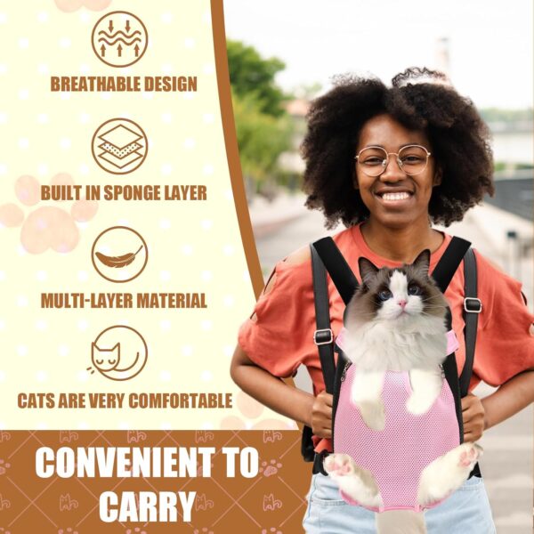 Pet Carrier Backpack, Adjustable Cat Carrier Backpacks, Front Carrier for Small Dogs, Front Facing Dog Carrier, Dog Hiking Backpack, Cat Front Carrier Chest, Pet Backpack Carrier for Cats - Image 5