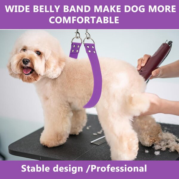 Pet Dog Grooming Belly Straps - Pet Dog Grooming Loops Grooming Helper Purple Groomer Belly Support Band Wide Waterproof PVC Belly Loop Grooming Restraint for Pet Bathing (Purple-Short) - Image 5