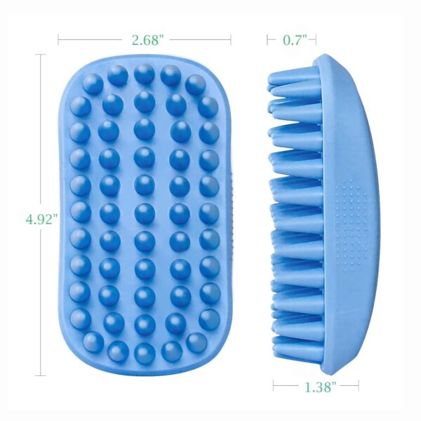 Dog Bath Brush, Yintoper Pet Silicone Shampoo Brush, Rubber Shower Wash Curry Brush for Short Long Haired Dogs Cats Shedding Grooming and Massage, Pet Rubber Brush Removes Loose & Shed Fur (Blue) - Image 6