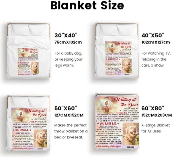 Custom Dog Memorial Blanket, Made in USA, Personalized Pet Loss Sympathy Blanket with Picture Words for Dog Cat, Pet Memorial Gifts - Image 6