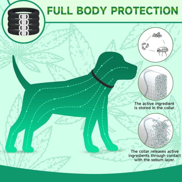 4 Pack Flea Collar for Dogs, Dog Flea Collar, Adjustable Flea and Tick Collar for Dogs, 8 Months Dog Flea and Tick Treatment, Waterproof Dog Flea and Tick Collar, Dog Flea and Tick Collar - Image 2