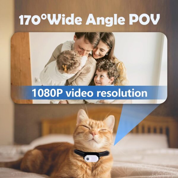 1080P Cat Camera Collar, HD Mini Body Camera for Pets with 32GB SD Card, Wireless Action Camera for Cats and Dogs, Dog Tracker Camera Collar Outdoor/Indoor, Birthday Gift for Pets - Image 3