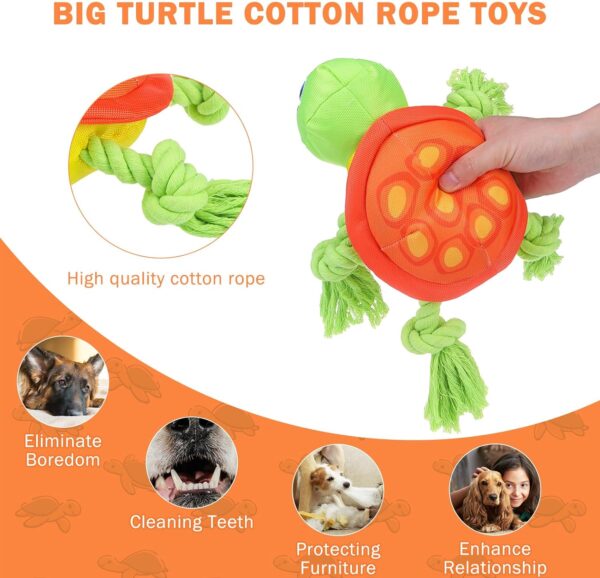 SCENEREAL Dog Water Toy for Small Medium Dogs, Dog Float Toys Interactive Floating Pool Toys, Turtle Shape Dog Chew Toys Floats on Water, Rope Toy Dog Retrieving Dummy Outdoor Training Toy - Image 3