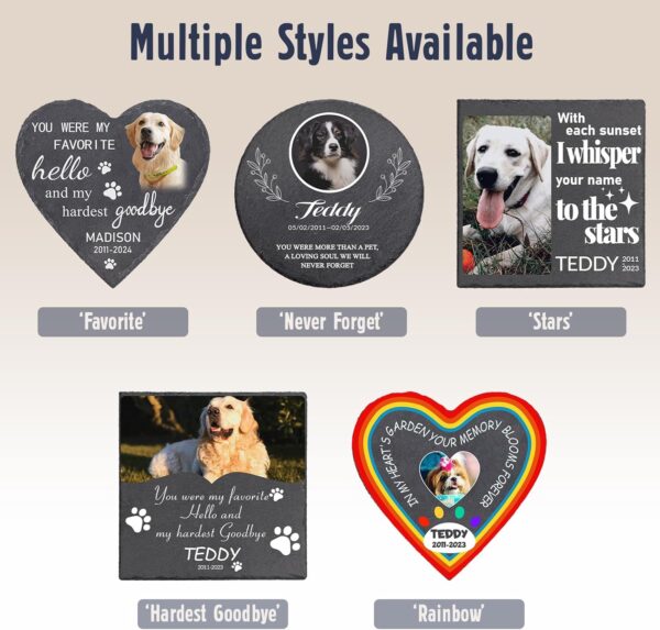 Dog Memorial Stone, Pet Memorial Stones, Pet Memorial Gifts for Dogs, Dog Memorial Gifts for Loss of Dog, Rainbow Bridge Dog Memorial Gifts, Cat Memorial Gifts. - Image 7