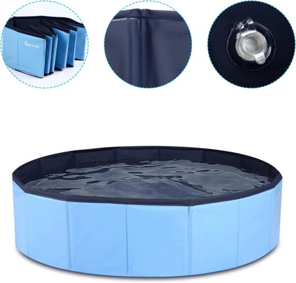 MorTime Foldable Dog Pool Portable Pet Bath Tub Large Indoor & Outdoor Collapsible Bathing Tub for Dogs and Cats (S, 31" x 8") - Image 2