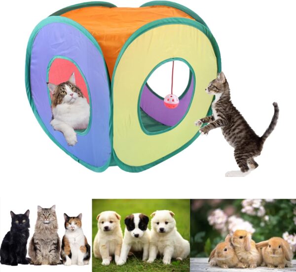 Cat Toys Set 36 PCS, Cat Toys Kitten Toys Interactive Cat Toys for Indoor Cats Collapsible Cat Tunnels Cat Feather Teaser Wand Feather Toy Springs Mouse Crinkle Balls Bell Play for Cat Kitty Kitten - Image 2