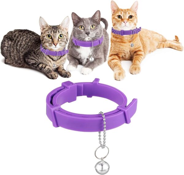 4 Pieces Cat Calming Collars Adjustable Cat Pheromones Calming Collars with 4 Bells Reducing Anxiety for Pets Suitable for Small Medium and Large Cats (15 Inches) - Image 7