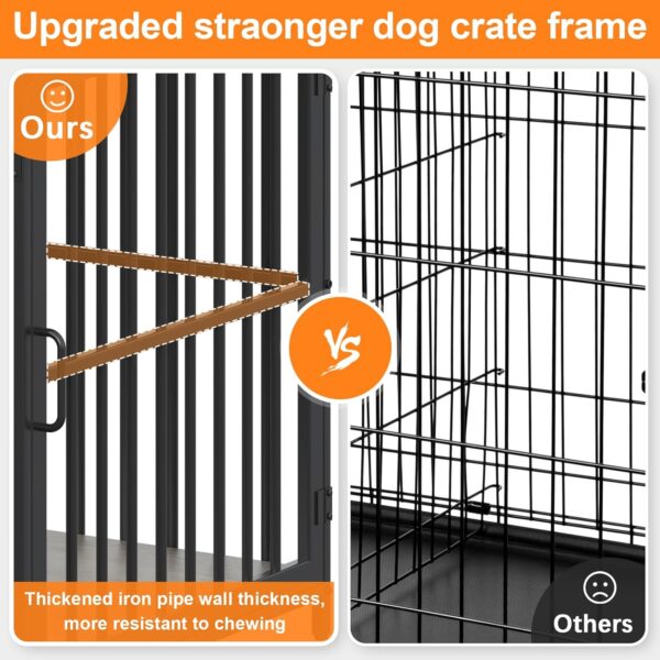 Large Dog Crate Furniture, Dog Kennel Indoor, Wood Dog Cage Table with Drawers Storage, Heavy Duty Dog Crate, Jaula para Perros, Sturdy Metal, 40.5" L×23.6" W×35.4" H - Image 4