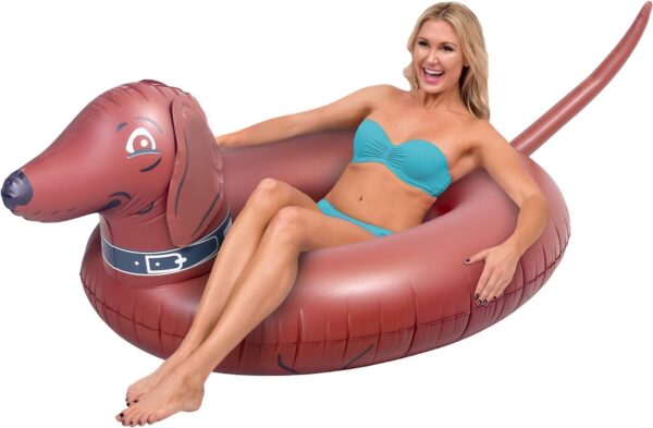 GoFloats Wiener Dog Party Tube Inflatable Raft, Float in Style (for Adults and Kids)