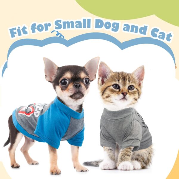 4 Pieces Dog Clothes for Small Dogs Boy Chihuahua Clothes Yorkie Teacup Clothes Spring Summer Pet Shirt Cute Puppy Clothes Outfits Dog T-Shirt (4 Pack, Small) - Image 2