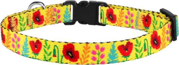 CollarDirect Cat Collar with Bell Floral Pattern 2 Pack Set Flower Adjustable Safety Breakaway Collars for Cats Kitten (Black + Yellow) - Image 7