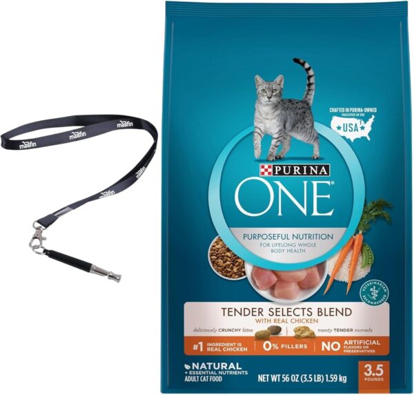 Natural Dry Cat Food, Real Chicken High-Protein Dry Cat Food, Supports Strong Muscles Energy SS Pet Training Whistle, Antioxidant-Rich for Immune Support, Cat Food [1-Pack]