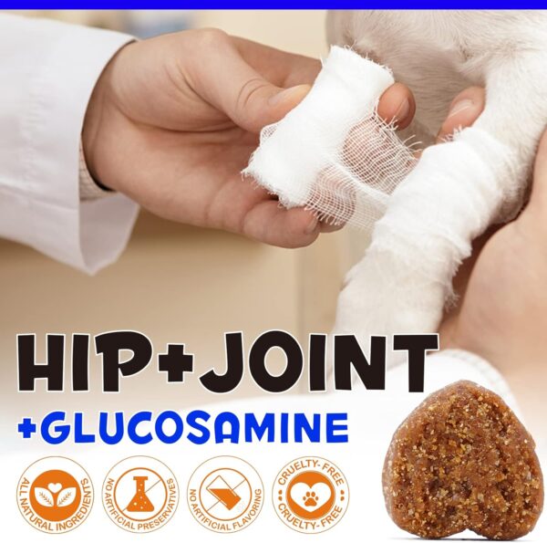 Hemp Hip and Joint Supplement for Dogs, 150 Dog Joint Pain Relief Treats, Glucosamine for Dogs, Hip & Joint Supplement w/MSM + Chondroitin + Omega 3, Mobility & Flexibility Support - Image 3