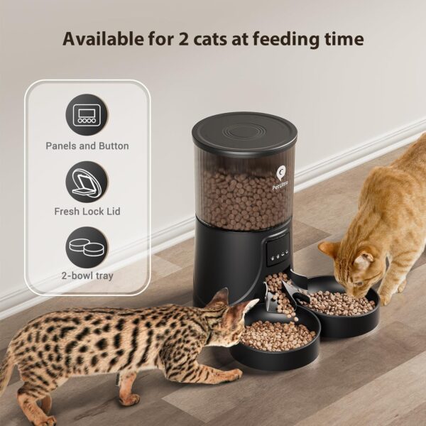 Cat Feeder Automatic for 2 Cats: Automatic Cat Feeder WiFi 2.4G- Time Dual Cat Feeder 1-10 Meals| Smart App Control Auto Pet Feeder for Cats and Small Dog Indoor- Dual Power& Detachable Clean - Image 5