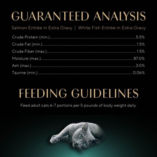 Sheba Gravy Indulgence Adult Wet Cat Food (24 Count, 48 Servings), Salmon Entrée in Extra Gravy and White Fish Entrée in Extra Gravy Variety Pack, Easy Peel Twin-Pack Trays - Image 6