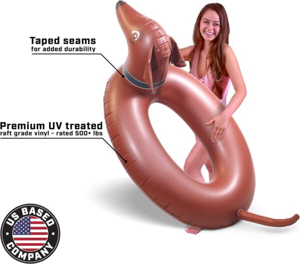 GoFloats Wiener Dog Party Tube Inflatable Raft, Float in Style (for Adults and Kids) - Image 3