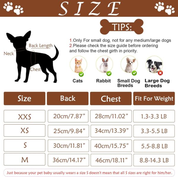 Dog Hoodie Dress Winter Dog Sweaters for Small Dogs Girl Cold Weather Warm Puppy Dresses Pink Plaid Pet Clothes Outfits for Chihuahua Yorkie Teacup Cat Skirt Coat Apparel Clothing (X-Small, Brown) - Image 4