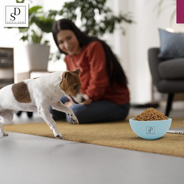 Dog Cat Lick Bowl, Slow Feeder, Wobble, Fun Textured Silicon, Reduces Boredom Anxiety, Perfect for Food, Treats, Yogurt, Peanut Butter, Minimal Waste Packaging, Blue (Blue) (Blue) - Image 3