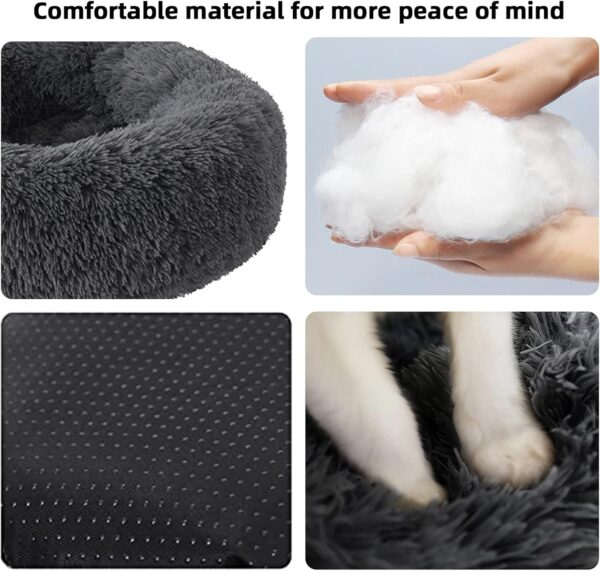 Dog Bed for Small Medium Large Dogs, 20 inch Calming Dogs Bed, Washable-Round Cozy Soft Pet Bed for Puppy and Kitten with Slip-Resistant Bottom - Image 2