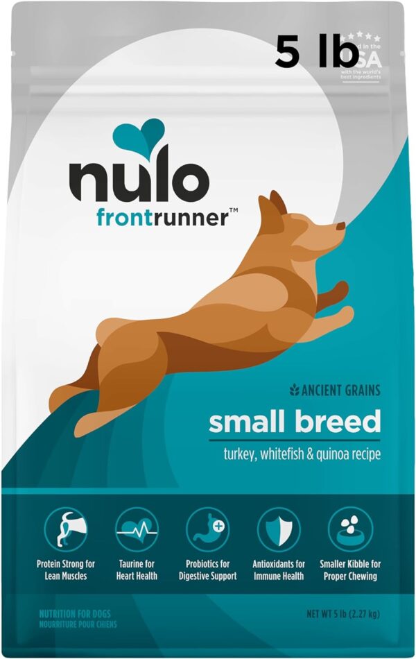 Nulo Frontrunner Small Breed Dry Dog Food, Premium Ancient Grain Small Kibble for Proper Chewing with Taurine for Heart Health and Probiotics for Digestive Support