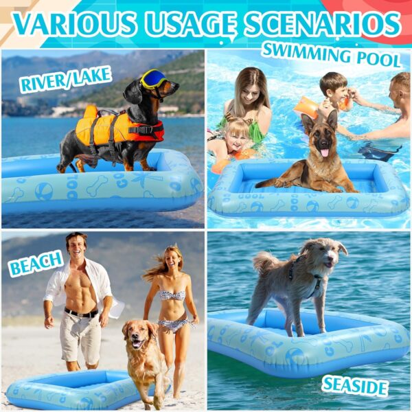 Dog Float for Pool Inflatable Dog Pool Float for Summer Foldable Pet Pool Rafts Puppy Pool Raft Inflatable Dry Dog Float for Small Medium and Large Dogs, Hold up to 110 Pounds - Image 7