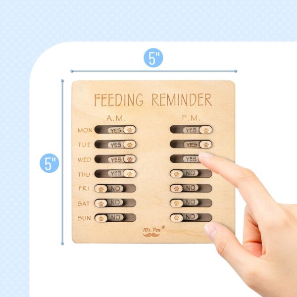 Mr. Pen- Dog Feeding Reminder, Wooden, AM/PM Daily Indication Chart, Pet Feeding Reminder, Dog Feeding Chart, Cat Feeding Chart, Pet Feeding Tracker, Feeding Chart Dog, Dog Feed Tracker - Image 2