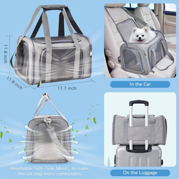 3-in-1 Pet Travel Kit, Cat/Dog Backpack Carrier, Soft-Sided Pet Carrier Airline Approved & Collapsible Cat Litter Box, Pet Essentials for Outdoor Traveling - Image 3