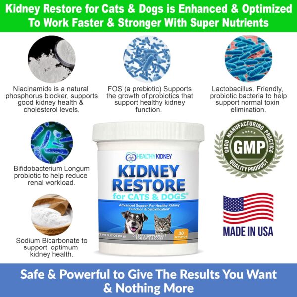 Kidney Restore Cats & Dogs Unflavored for Supporting Normal Kidney Function, Creatinine, Pet Renal Kidney Health Supplement Felines Canines - Image 5