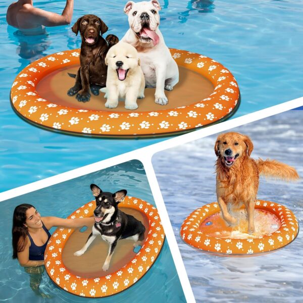 Dog Pool Float Summer Dog Floats for Pool, Sturdy Dog Float Raft for Large Dogs, Scratch Resistant Dog Floties for Pool, Lake (Orange, Large) - Image 7