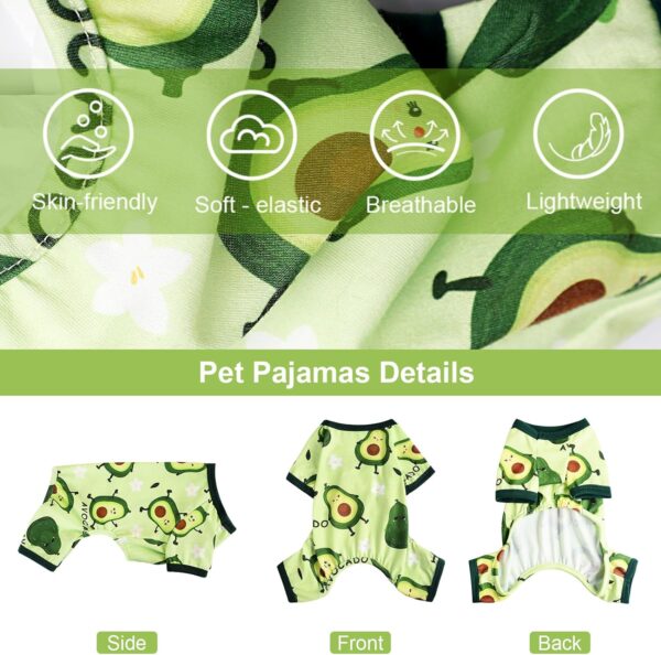 Dog Pajamas for Small Dogs Boy Girl Cute Dog Clothes Soft Stretch Chihuahua Yorkie Clothes Onesies Summer Puppy Pajamas XS-XXL, Pet Dog Pjs Outfits Shirts Cats Jammies Sleeper Medium Avocado Green - Image 6