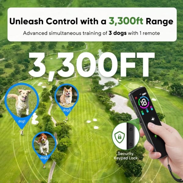 Dog Training Collar with Remote 2 Packs, 2680FT 4 Modes Electric Dog Anti-Barking Collar,Beep Vibrating Anti-bark Waterproof Training Collar with 10 Levels for Large Medium Black - Image 3