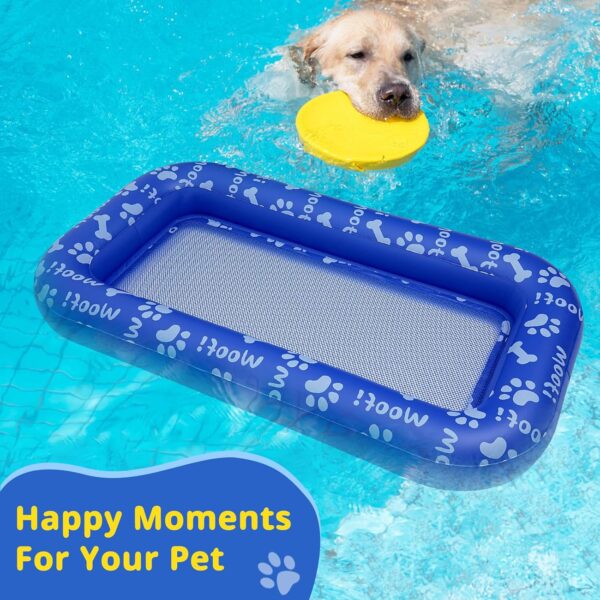 QUUREN Dog Pool Float Inflatable Dog Floats for Pool Portable Dog Floaties with 78” Tow Rope Swimming Pool Pet Dog Floating Mat Dog Pool Rafts for Small, Medium, Large Dog, Kids and Adults - Image 7