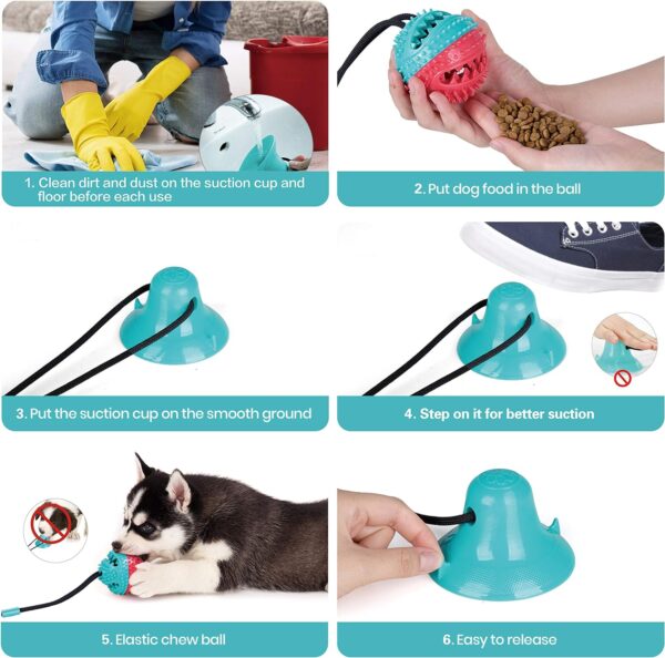 Dog Toys for Aggressive Chewers Interactive Teething Boredom and Stimulating Tug of War Suction Cup Puzzle Indestructible Puppy Rope Enrichment Teeth Cleaning Ball Accessories for Small Large Dogs - Image 5