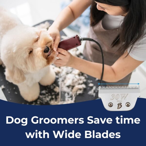 Detachable A Series Wide 30 Blades for Dog Grooming Cuts length 1/50" - 0.5mm Japanese Carbonized Steel Wide Grooming Blades Compatible A5 Series Wide Clippers for Dogs(30W) - Image 6