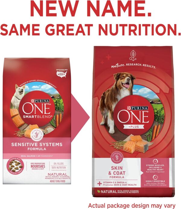 Purina ONE Natural, Sensitive Stomach Dry Dog Food, +Plus Skin & Coat Formula - 16.5 lb. Bag - Image 2