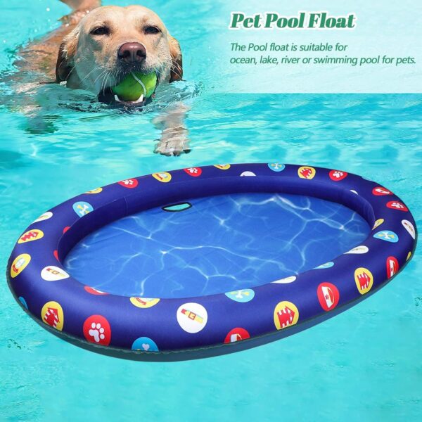 Inflatable Dog Pool Float, 55 x 38” Dog Swimming Raft Floating Mat for Small Medium and Large Dogs - Up to 90lbs - Image 5