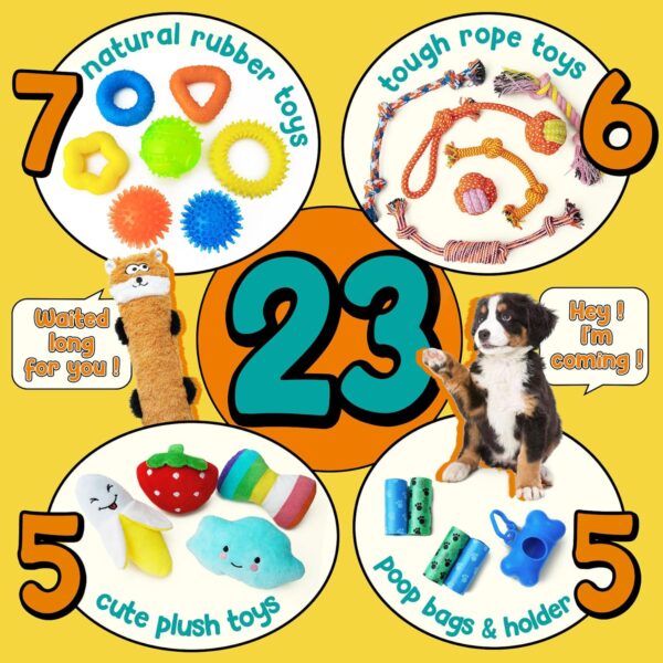 Puppy Toys 23 Pack, Interactive Dog Toys for Small Dogs, Puppy Chew Toys for Teething with Rope Toys, Treat Ball and Cute Squeaky Toys - Image 2