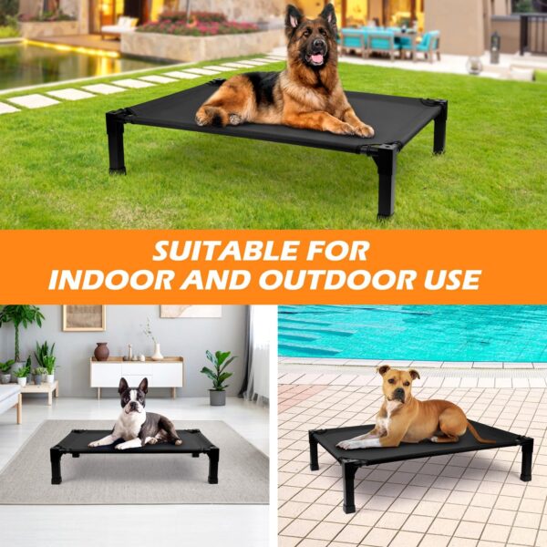 Cooling Elevated Dog Bed, Raised Dog Bed with Washable Breathable Mesh and Metal Frame, Portable Dog Cot Bed with No-Slip Feet for Outdoor and Indoor Use - Image 8