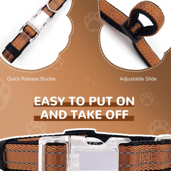 Reflective Dog Harness Collar Leash Set, Step-in Dog Harness for Medium Dogs, No Pull, Easy to Put in&Take Off, Adjustable Dog Harness Collar Leash Set for Medium Large Dogs, Coffee Brown - Image 5