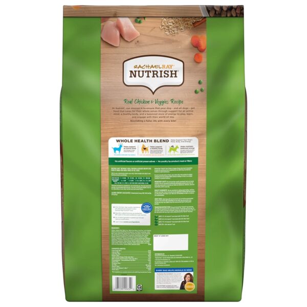 Rachael Ray Nutrish Premium Natural Dry Dog Food, Real Chicken & Veggies Recipe, 28 Pound Bag (Packaging May Vary) - Image 3