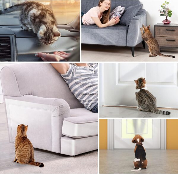 Cat Scratch Furniture Protector,60"×17" Door Protector from Dog Scratching,Transparent Invisible Anti Cat Scratch Tape for Furniture Protector for Sofa, Carpet, Door, Chairs - Image 7