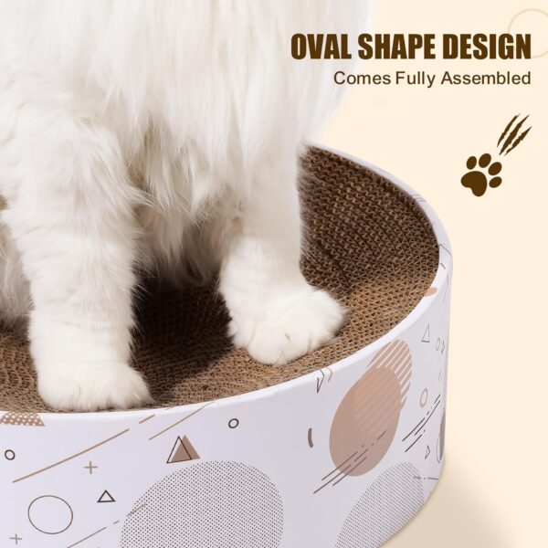 Cardboard Scratcher Pad Scratching Post:Oval Sturdy Cat Scratching Cardboard Pad Breathable Cat Scratch Pad, Cat Scratching Cardboard for Indoor Cats, Furniture Protecter - Image 6