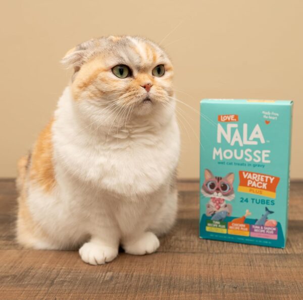 LOVE, NALA -Brain & Heart Health - Tuna Plus Omega 3 Mousse - Wet Food Cat Puree - Lickable Cat Squeeze Up Treat, Topper - Grain Free, Fiber, Minerals, Vitamins - 4 Pack 2 oz. - Image 8