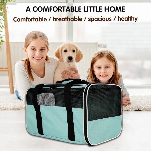 Carriers Soft-Sided Large Pet Carrier for Cats Dogs Small Animals Up to 35Lbs,Top Load Carrier,Ventilated Design,Portable Cat Carrier Airline Approved(X-Large,Green) - Image 7