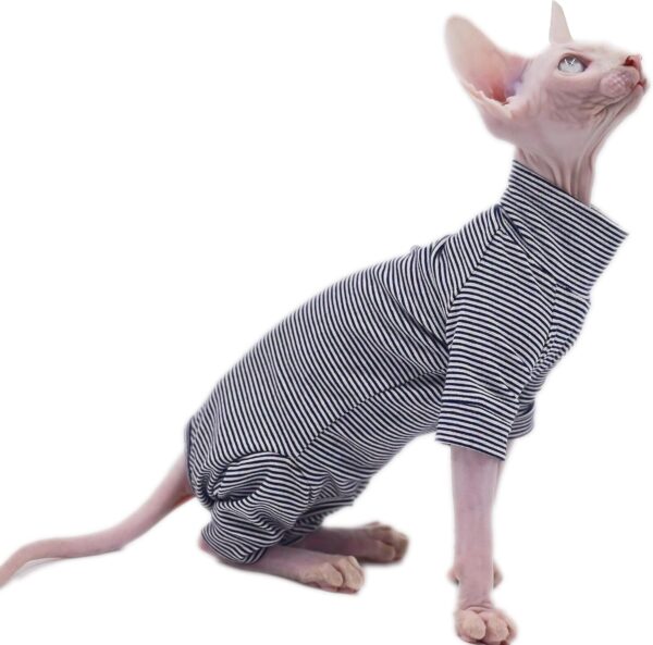 Sphynx Cat Clothes 4 legs Pure Cotton Comfortable Stretch Hairless Cat Clothes, Devon Clothes, Kornish Clothes and Small Cats (X-Large)