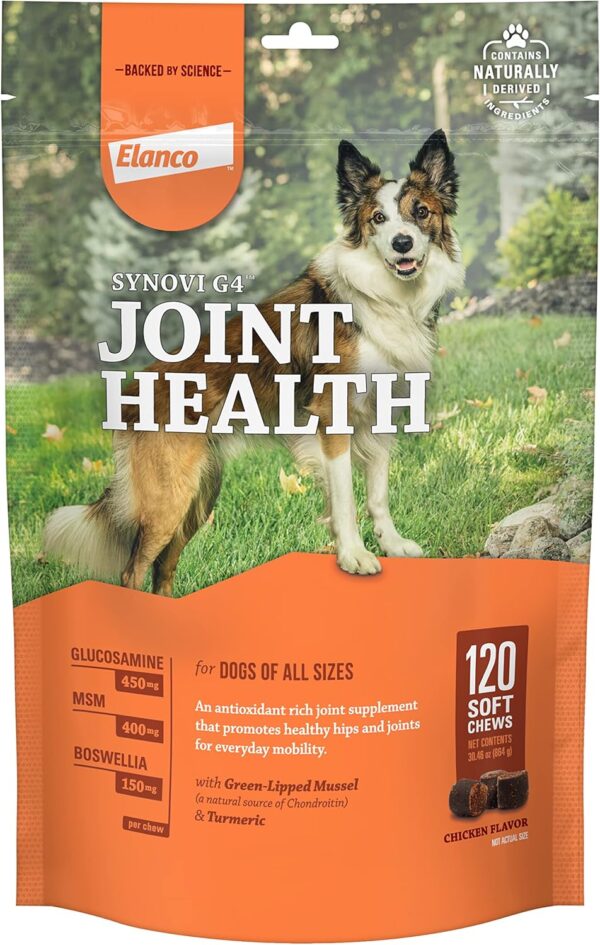 Pet Protect Synovi G4 Dog Joint Supplement Chews, 120-Count, for Dogs of All Ages, Sizes and Breeds