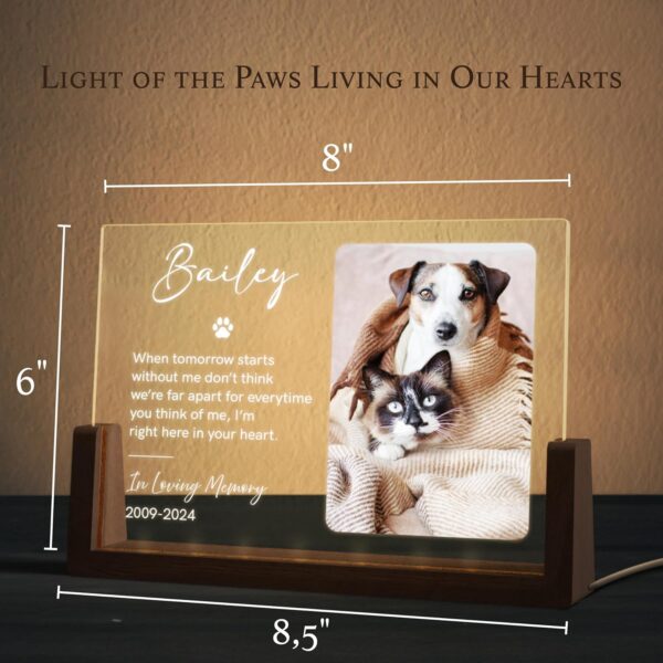 Personalized Pet Memorial Gifts, in Memory of Dog Night Lights, Custom Dog Memorial Gifts for Loss of Dog, Pet Loss Gifts, Memorial Plaques for Dogs, D3 - Image 7