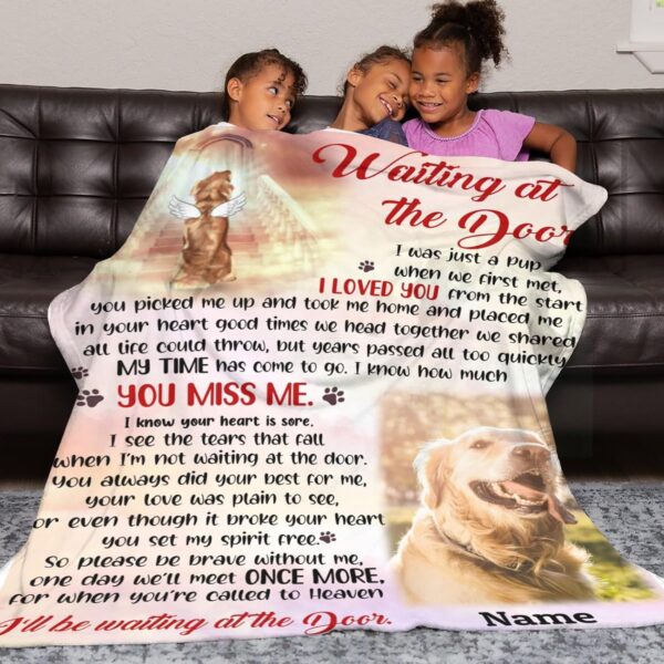 Custom Dog Memorial Blanket, Made in USA, Personalized Pet Loss Sympathy Blanket with Picture Words for Dog Cat, Pet Memorial Gifts - Image 5