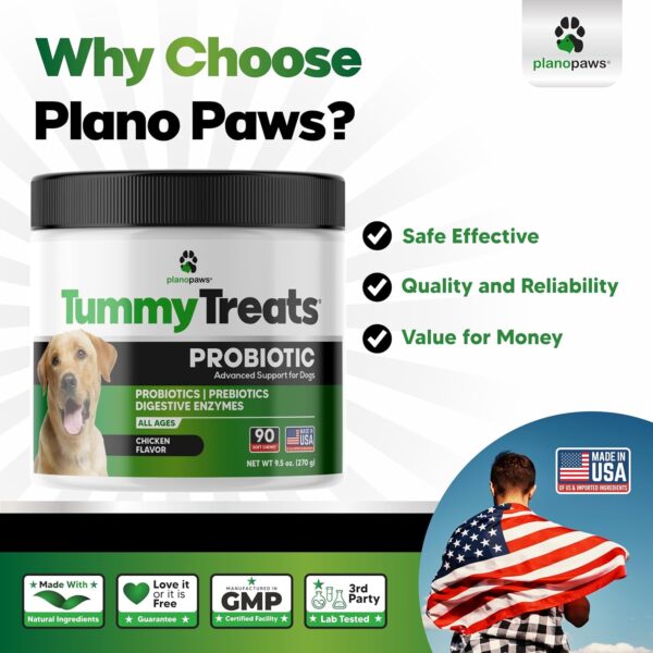 Probiotics for Dogs All Ages - Dog Probiotics for Digestive Health - Digestive Enzymes for Gut Flora, Diarrhea & Bowel Support - Gut Health Support Prebiotics for Dogs - 90 Probiotic Chews for Dogs - Image 3